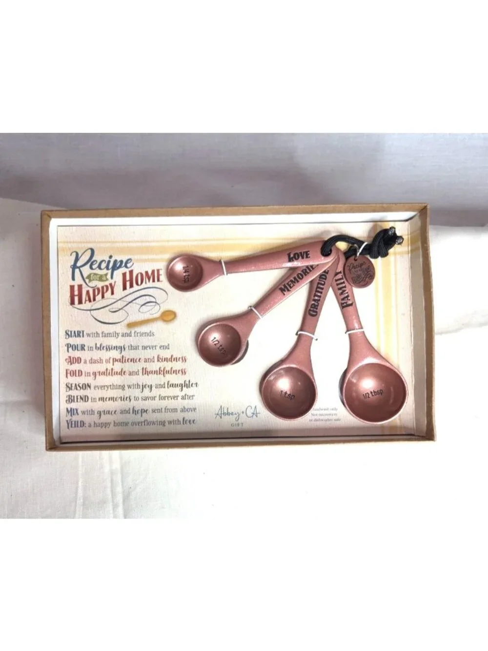 Happy Home Measuring Spoon Set Abbey + CA Gift Kitchen Set Of 4 Spoons Open Box